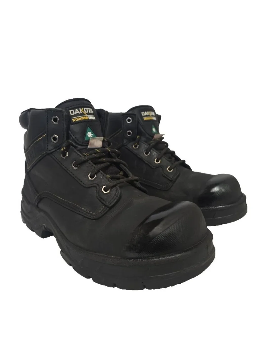 Dakota Men's 6'' 877 Steel Toe Steel Plate Work Boots Black Leather Size 10M